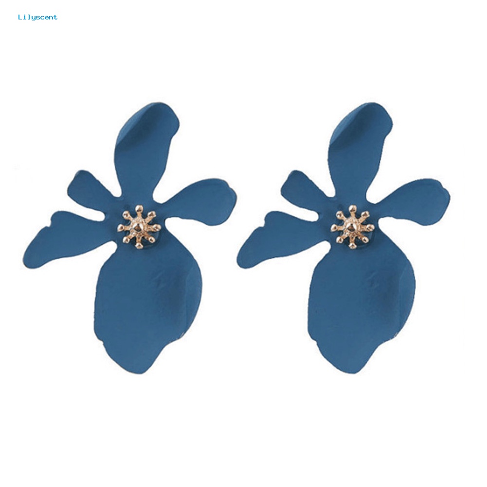 Lilyscent Fashion Daisy Bentuk Bunga Logam Telinga Stud Anting Wanita Pesta Perhiasan Hadiah