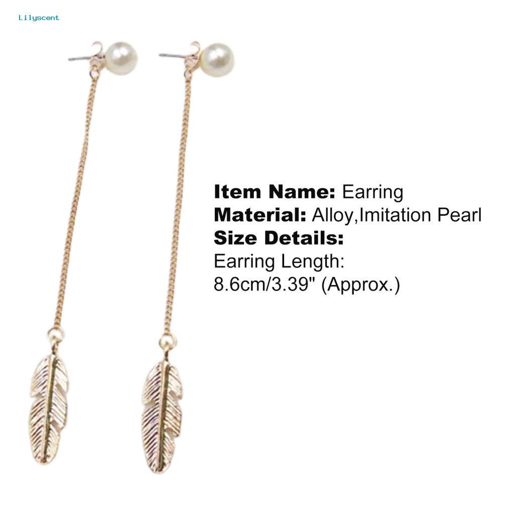 Anting Tetes Bahan Alloy Lilyscent Untuk Gadis Pearl Earing Mudah Digunakan