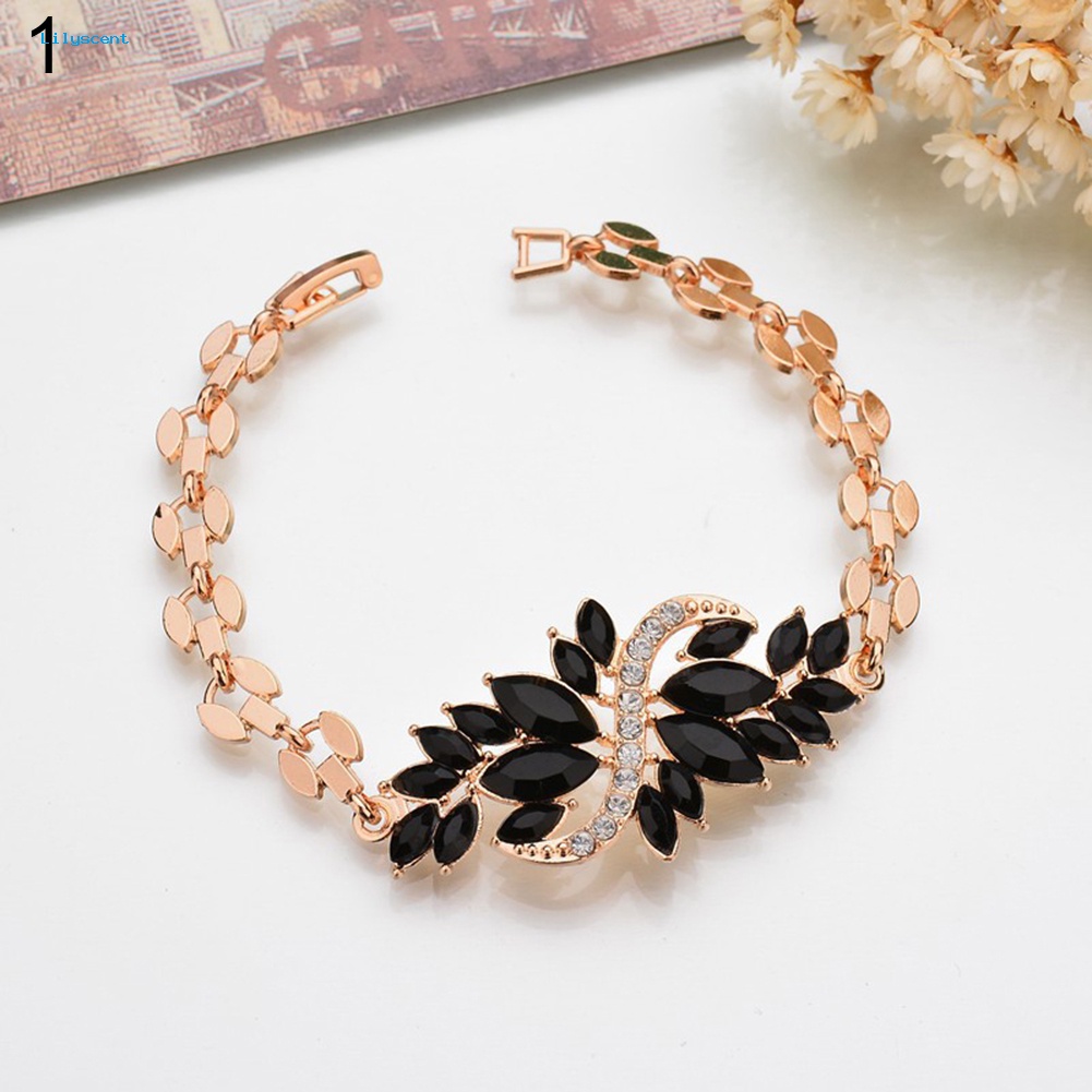 Lilyscent Wanita Gadis Fashion Merak Rantai Bangle Cuff Charm Gelang Perhiasan Hadiah