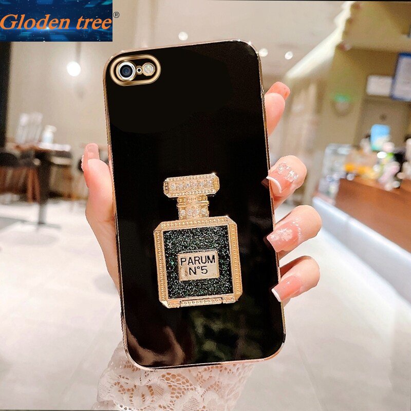 IPHONE Casing Case Pohon Gloden Untuk Iphone6 6s 7 8 Plus Se2020 2022 SE3 SE 3xxxr Xs Max Case Dengan Botol Parfum Kickstand Lipat Cakupan Penuh Case Kamera SE SE 2020