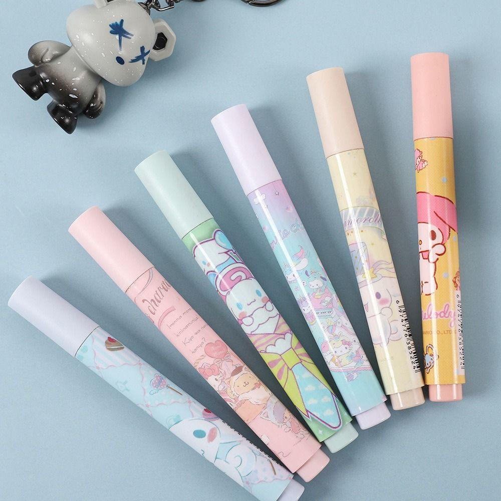 Lanfy Stabilo Pen Set Kawaii Kartun Kuromi Mahasiswa Stationary Diy Diary Album Cinnamoroll Keypoints Marker Pen