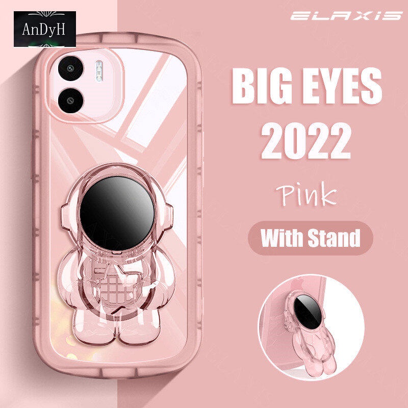 Andyh Untuk Xiaomi Redmi A1 Casing Ponsel Tahan Jatuh Transparan Chubby Silikon Lembut Dengan Astronot Stand2022 Desain Baru Ponsel Penutup Belakang