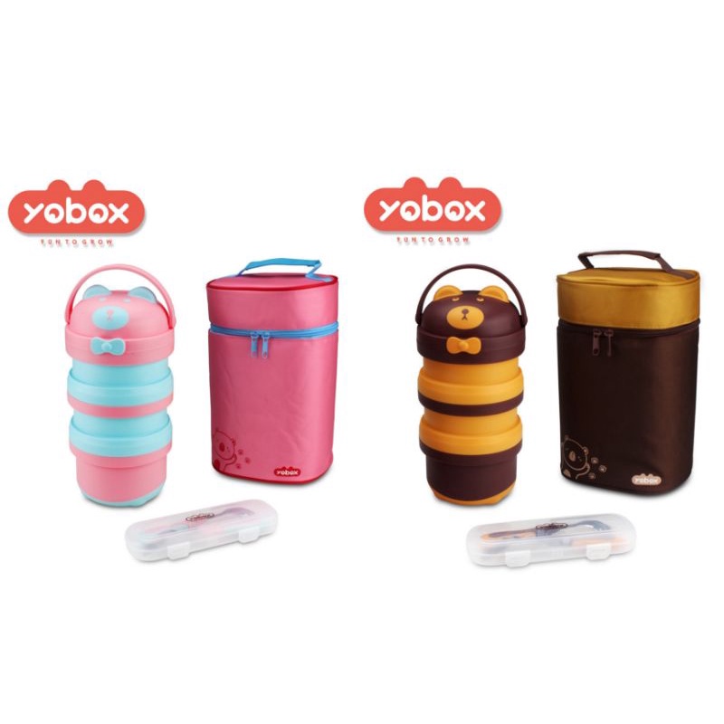 [UNIK88] YOBOX FREE TAS rantang tempat makan steinless 304 bento kids 3 susun lunchbox YOOYEE