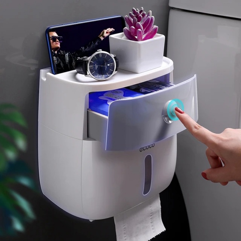 Ecoco Kotak Tisu Storage Toilet Paper Box Dispenser Double Layer
