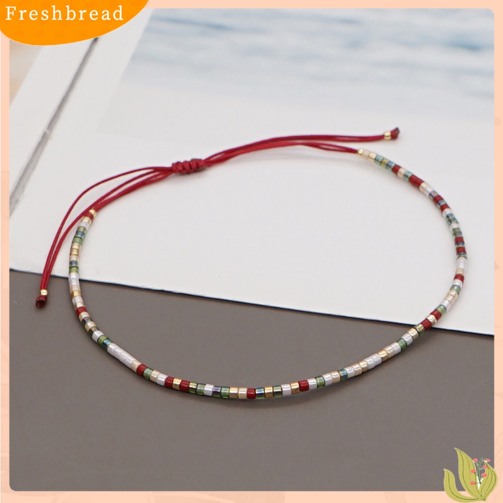 &lt; Freshbread &gt; Lady Gelang Gaya Boho Handmade Aesthetic Adjustable Faux Crystal Hias Menarik Bohemian Etnik Manik-Manik Gelang Wanita Aksesori