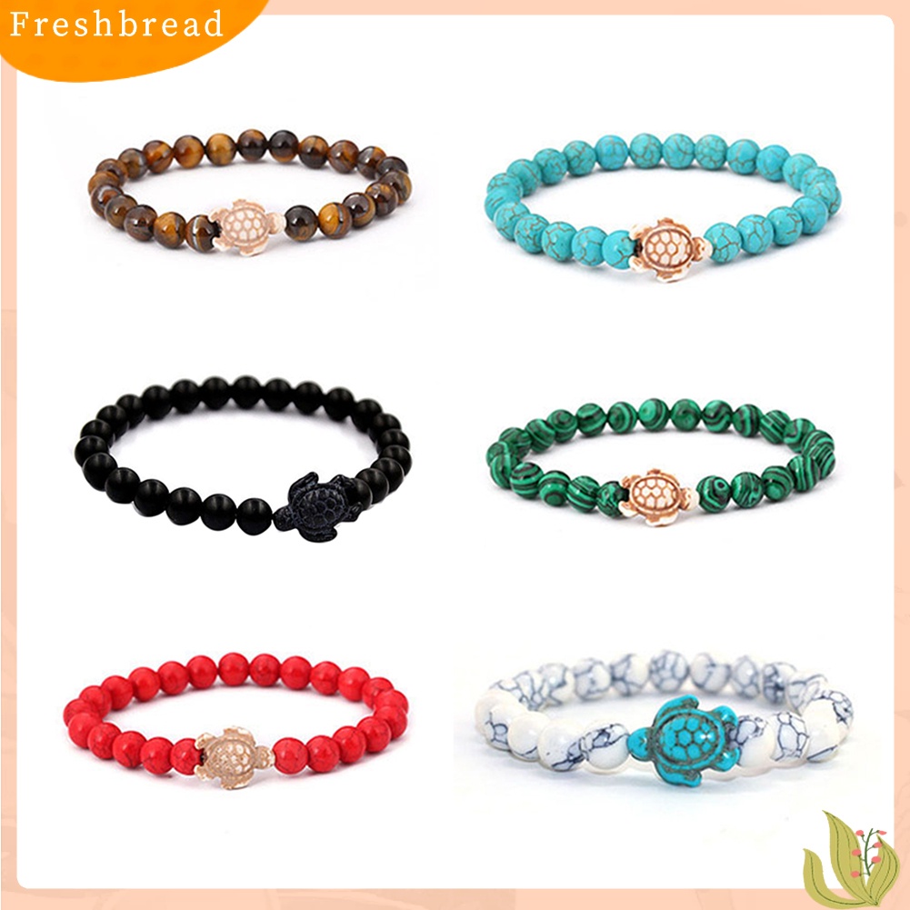 &lt; Freshbread &gt; Fashion Unisex Turtle Manik-Manik Batu Alam Pesona Gelang Bangle Perhiasan Hadiah