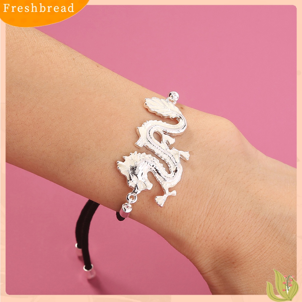 &lt; Freshbread &gt; Handmade Adjustable Unisex Gelang Glow in the Dark Naga Bunga Mawar Liontin Tali Gelang Perhiasan Aksesoris