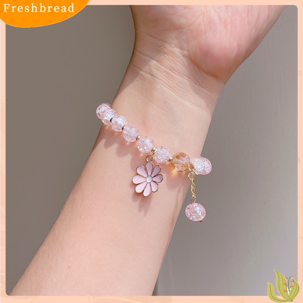 &lt; Freshbread &gt; Wanita Gelang Manik-Manik Kepribadian Manis Hias Semua Pertandingan Perhiasan Hadiah Elastis Kristal Imitasi Minimalis Bunga Gelang Pesta Perjamuan Pernyataan Untuk Pacaran