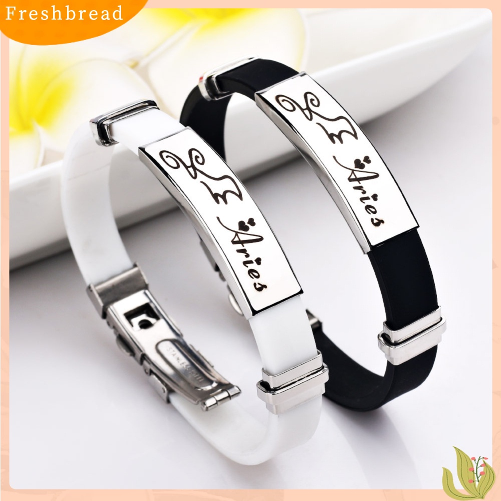 &lt; Freshbread &gt; Unisex 12stelasi Adjustable Gesper Silikon Gelang Bangle Perhiasan Hadiah