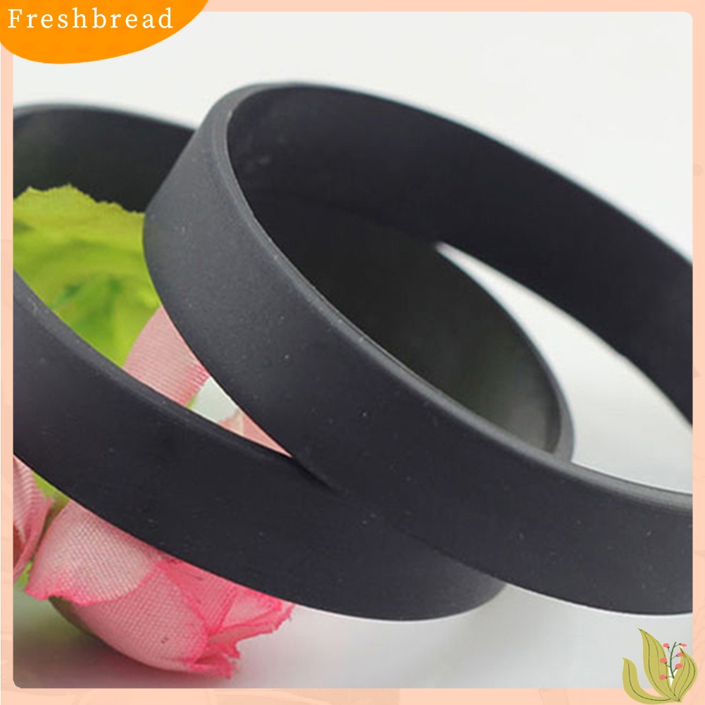 &lt; Freshbread &gt; 2Pcs Fashion Silicone Wristbands Wrist Band Gelang Desain Olahraga Warna Solid