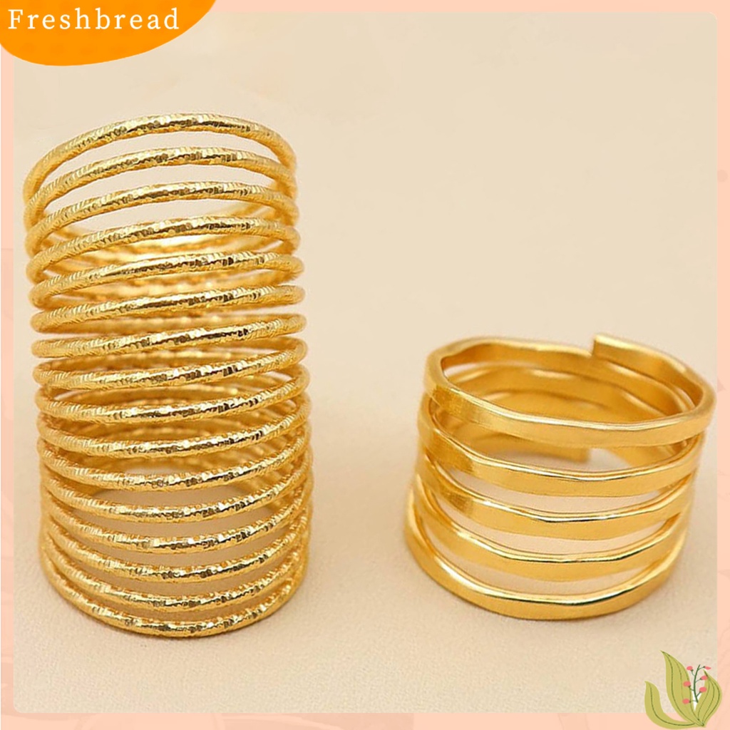 &lt; Freshbread &gt; 5Pcs Wanita Knuckle Rings Multi Lingkaran Sederhana Elastisitas Yang Dapat Disesuaikan Jari Rings Perhiasan Aksesoris