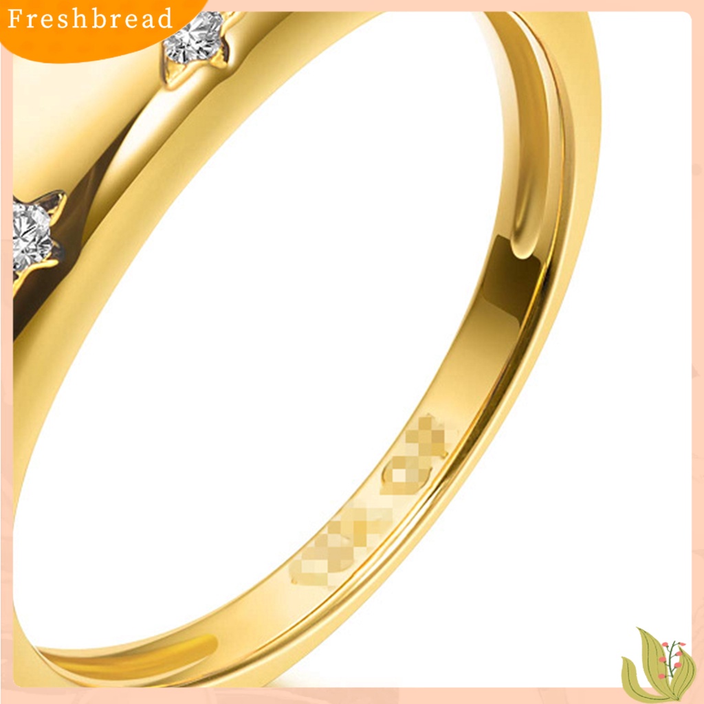 &lt; Freshbread &gt; Cincin Bintang Bahan Alloy Halus Cincin Pentagram Warna Emas Untuk Liburan