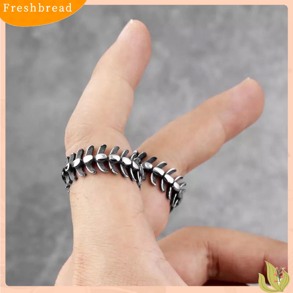 &lt; Freshbread &gt; Cincin Jari Pengerjaan Halus Geometris Electroplating Retro Menarik Dekorasi Warna Perak Naga Tulang Ikan Cincin Perhiasan Aksesori