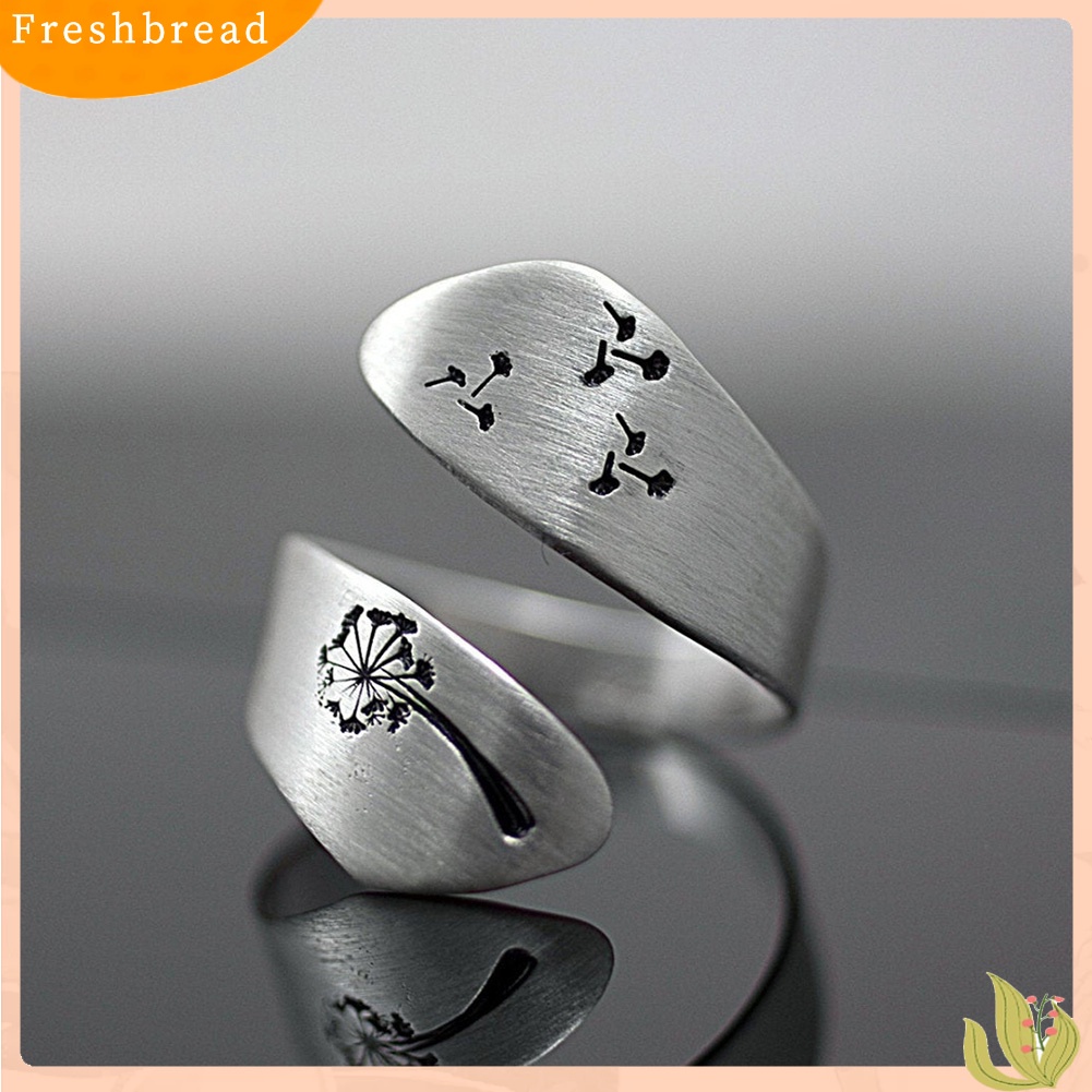 &lt; Freshbread &gt; Sederhana Wanita Dandelion Spiral Pembukaan Jari Cincin Adjustable Pesta Perhiasan Hadiah