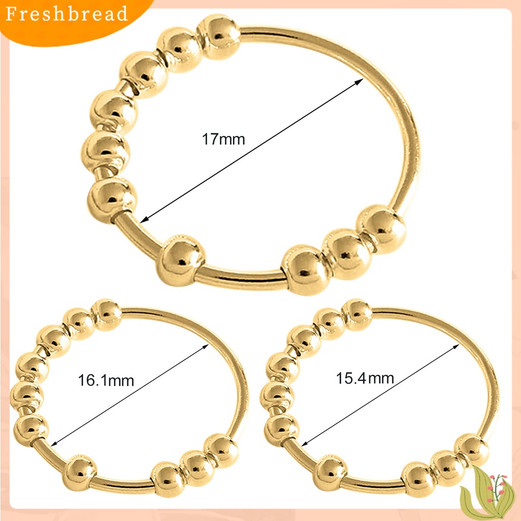 &lt; Freshbread &gt; Finger Ring Charming Rotating Beads Decor Cincin Band Dekorasi Pernikahan Dipoles Minimalis Untuk Pakaian Sehari-Hari