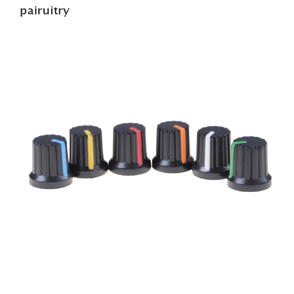 Prt 10Pcs Potensiometer Switch Knob Tutup Lubang Dia 6mm Kontrol Volume Rotary Knob Cap PRT