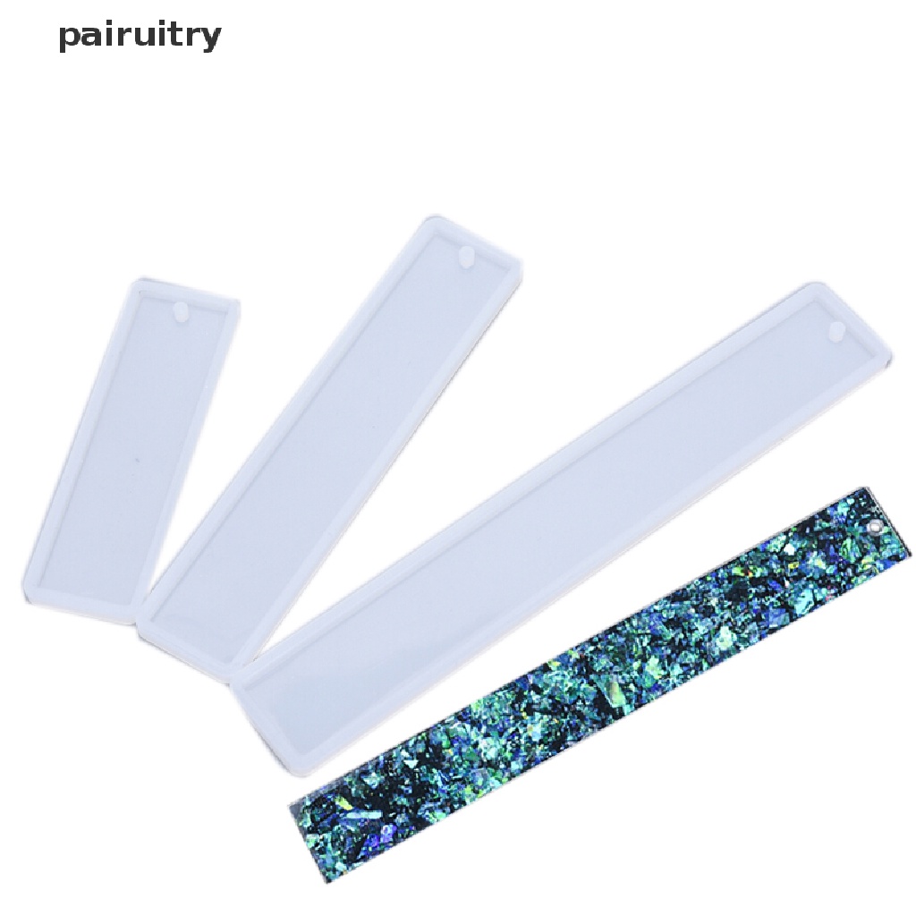 Prt 3Pcs Persegi Panjang Bookmark UV Cetakan Silikon Epoxy Resin Mold DIY Kerajinan Membuat PRT