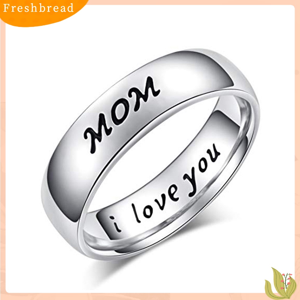 &lt; Freshbread &gt; Fashion Huruf Inggris I love You Ibu Anak Perempuan Anak Ayah Jari Cincin Perhiasan Hadiah