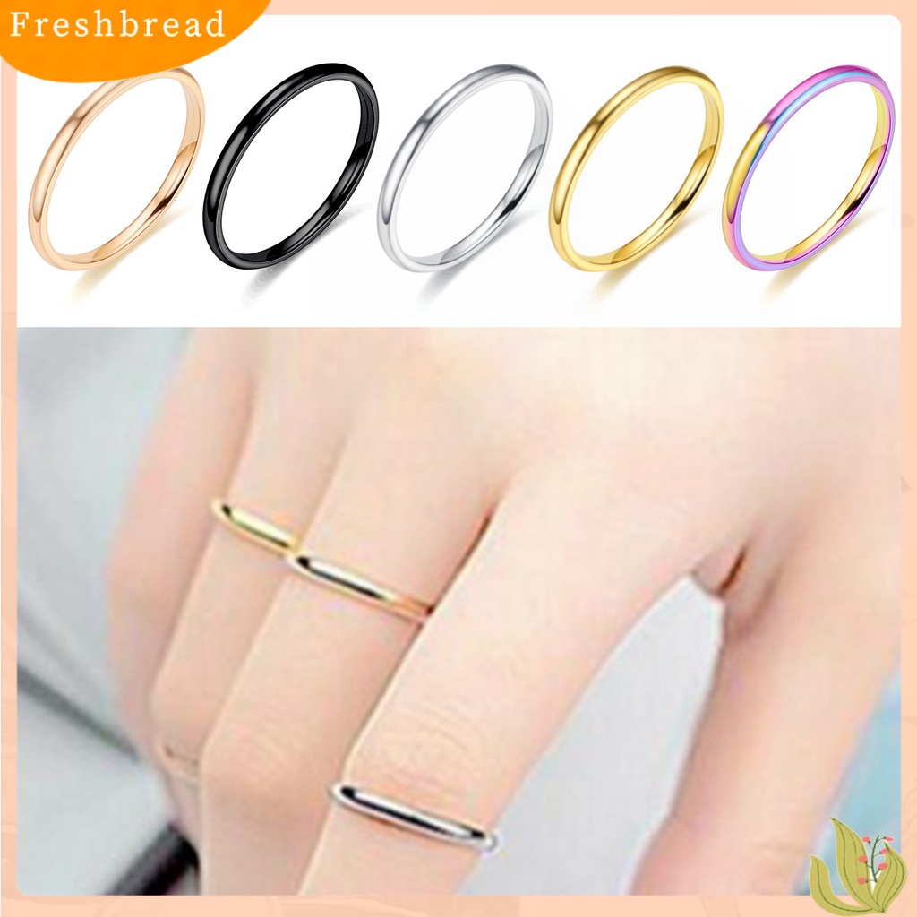 &lt; Freshbread &gt; Cincin Jari Elegan Permukaan Halus Gaya Simple Minimalis Cincin Susun Tipis Untuk Ulang Tahun