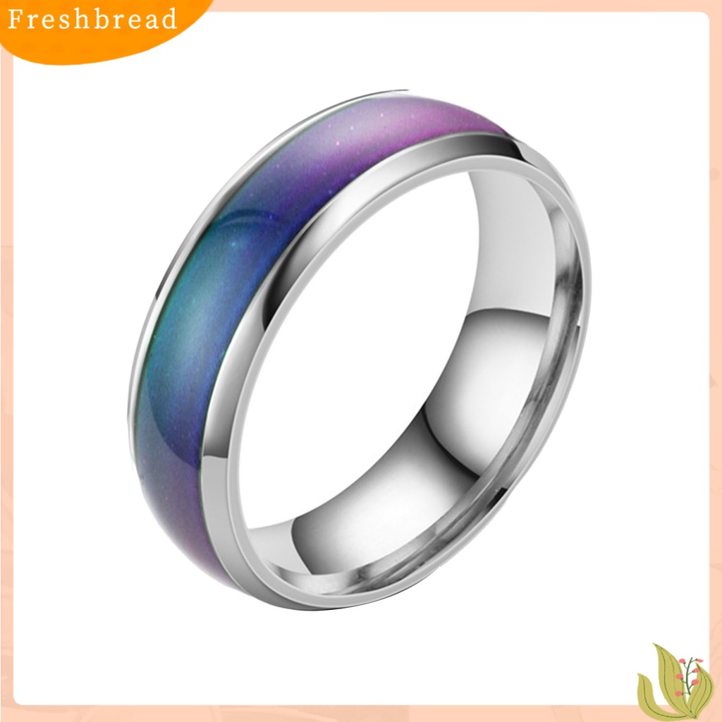 &lt; Freshbread &gt; Cincin Couple Berubah Warna Electroplating Temperature Sensing Sealing Glaze Hadiah Anniversary Bebas Alergi Tidak Luntur Suhu Klasik Mood Ring Untuk Pakaian Sehari-Hari