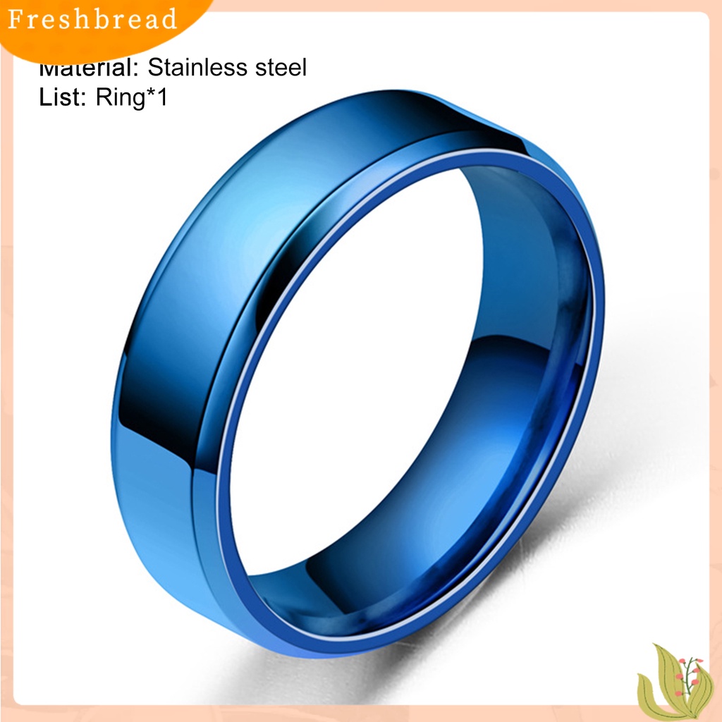 &lt; Freshbread &gt; Lebar Anti Karat Pria Cincin Stainless Steel Sederhana Indah Pertunangan Cincin Fashion Perhiasan