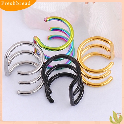 &lt; Freshbread &gt; 1pc Wanita Punk C Shape Clip-on Earring Ear Cuff Clip Non Piercing Perhiasan Hadiah