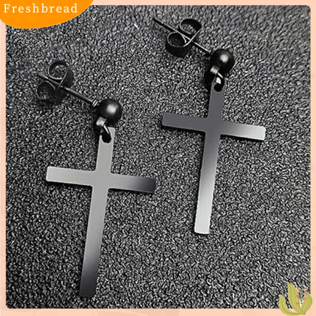 &lt; Freshbread &gt; Earring Unisex Anting Tusuk Juntai Salib Anti Karat Ringan Untuk Pesta