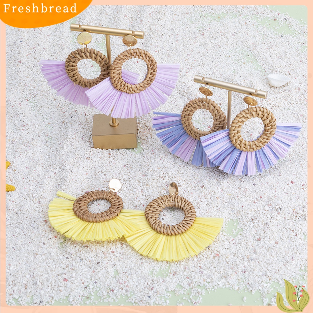 &lt; Freshbread &gt; Anting Gaya Etnik Menawan Liontin Wanita Anting Giwang Rumbai Elegan Untuk Liburan