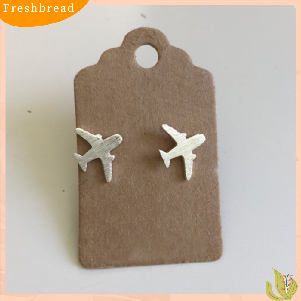 &lt; Freshbread &gt; Unik Wanita Pesawat Ear Studs Gadis Perak Disepuh Pesawat Anting Hadiah