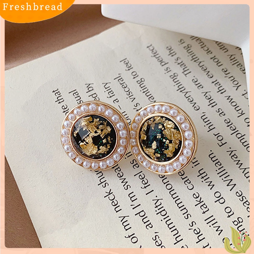 &lt; Freshbread &gt; Lady Stud Earrings Mutiara Imitasi Geometris Berlian Imitasi Semua Cocok Anting Gadis Untuk Hadiah