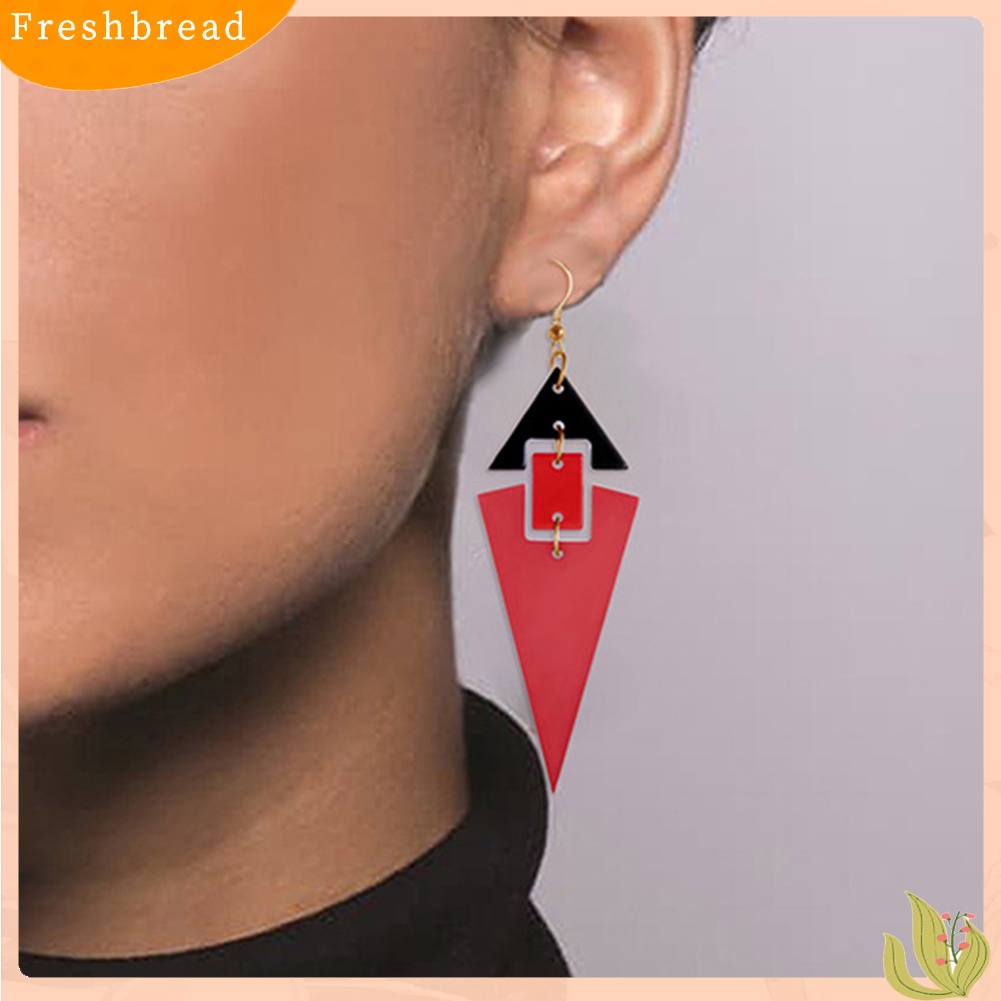 &lt; Freshbread &gt; Fashion Wanita Segitiga Panjang Liontin Anting Pernyataan Pesta Perhiasan Hadiah