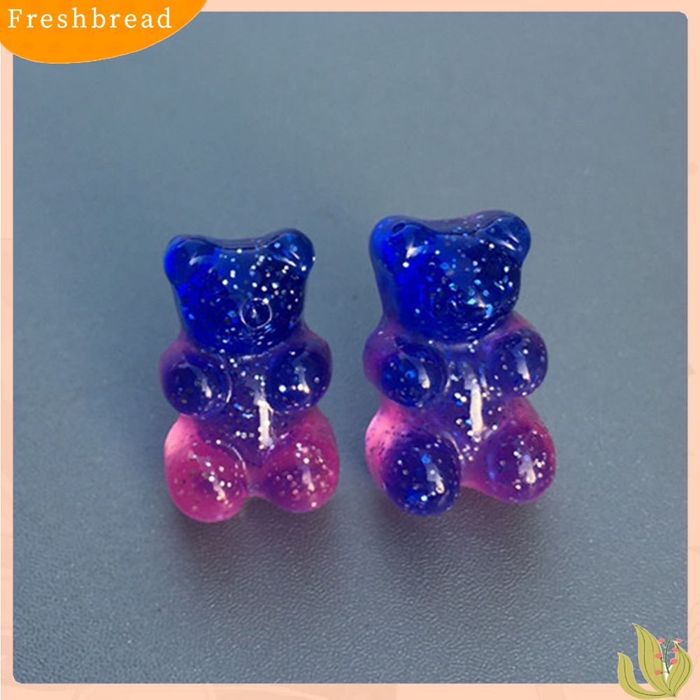 &lt; Freshbread &gt; Fashion Wanita Permen Warna Kartun Gummy Bear Ear Stud Earrings Perhiasan Hadiah