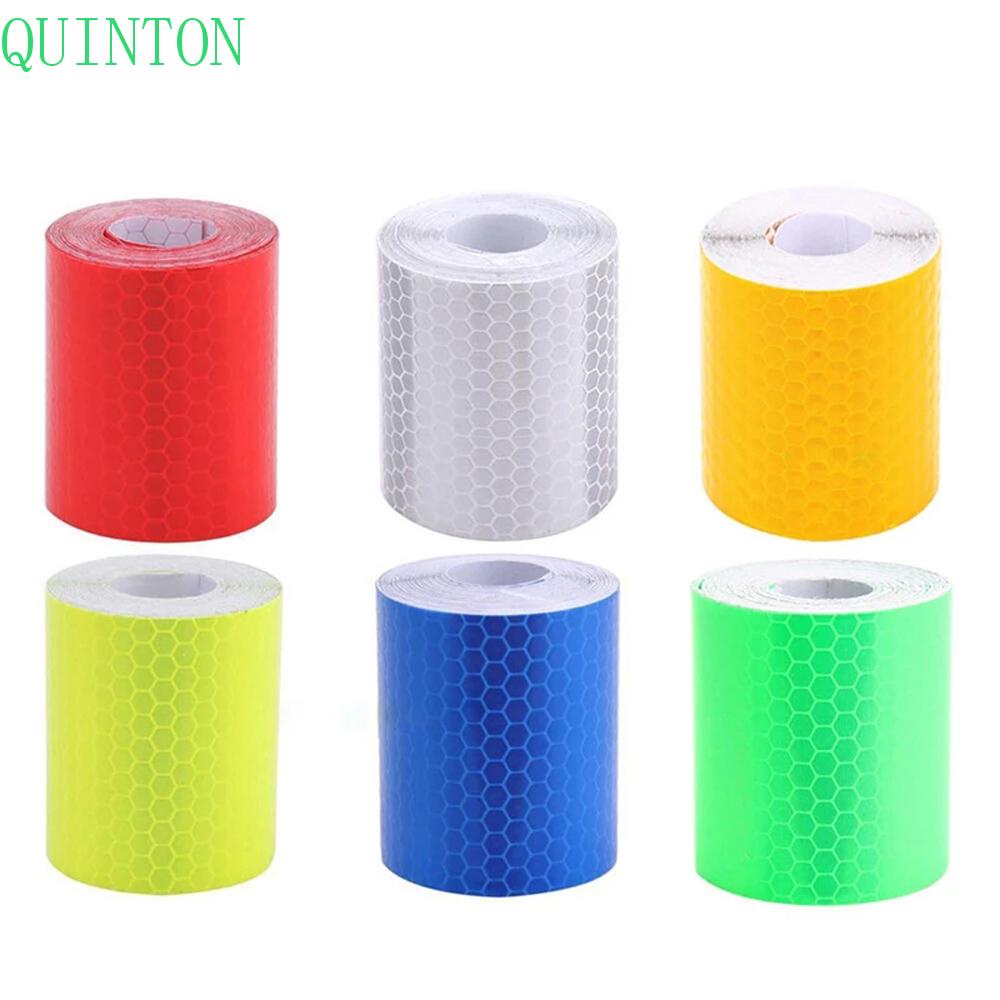 QUINTON Bicycle Accessories Reflective Strip Sticker Car Styling Self Adhesive Safety Warning Tape Bike Safety Mark Automobile 5*300cm Waterproof 5*100cm Car Decal Motorcycle Film/Multicolor