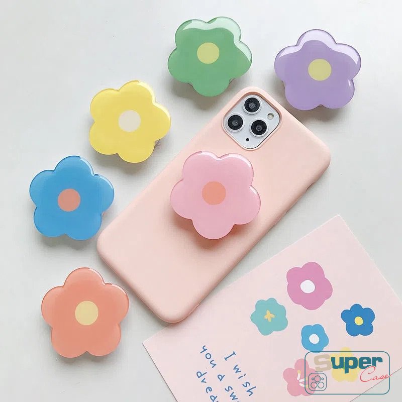 Kartun Ponsel Ponsel Pemegang Lucu Strawberry Beruang Manyo Gadis Glossy Airbag Braket Dapat Dilipat Kucing Anjing Hantu Kupu-Kupu Permen Macaron Bunga Universal Scalable Phone Stand Holder