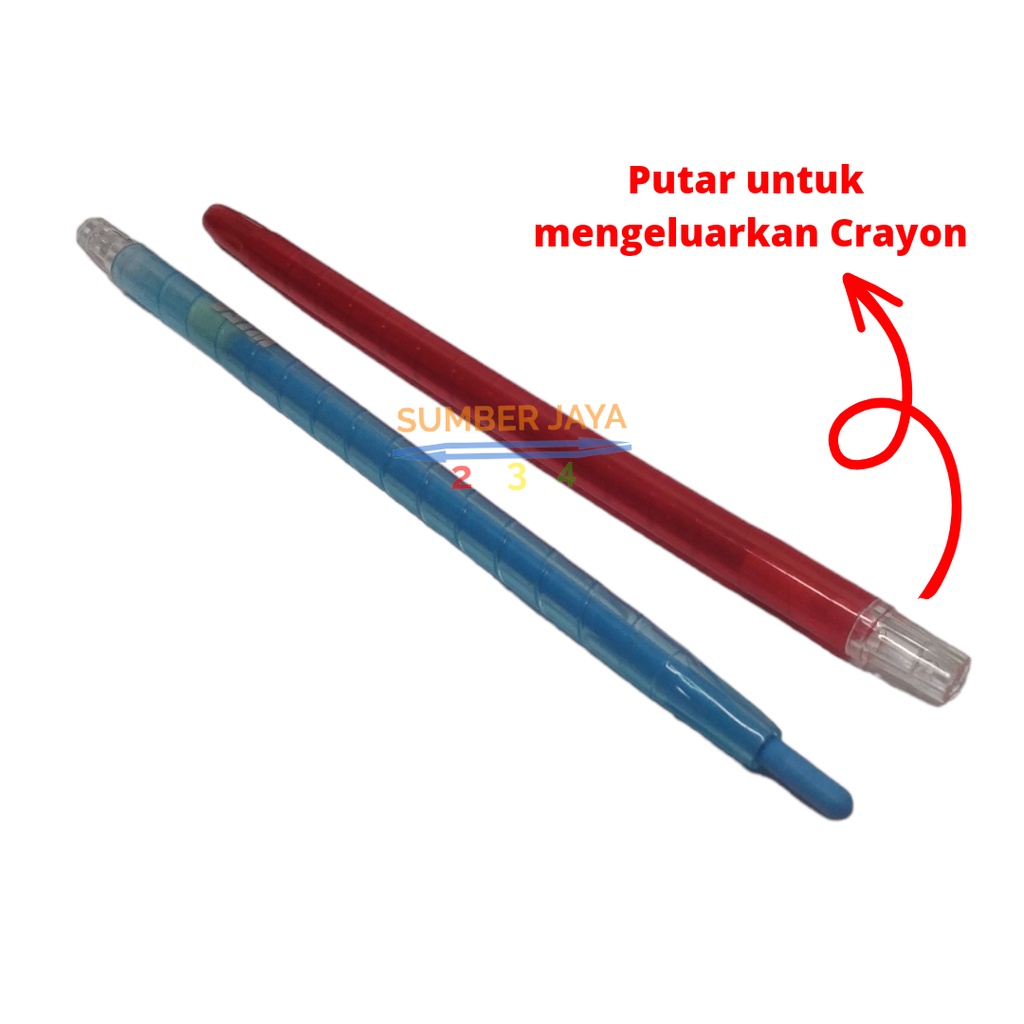 CRAYON PUTAR / KRAYON PUTAR / CRAYON WARNA ISI 6 / CRAYON HIGHLIGTER / PENSIL WARNA