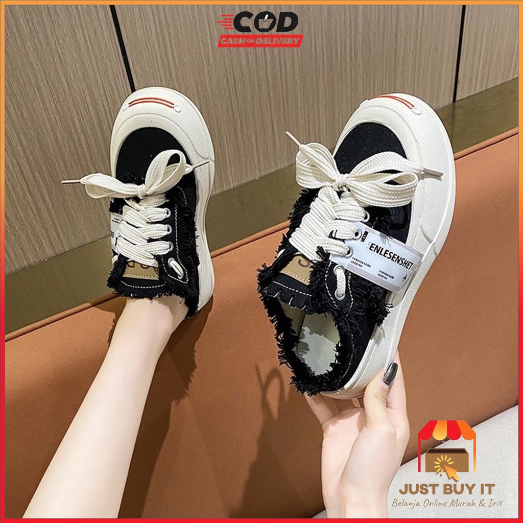 JBI-0287 GRATIS BOX Sepatu Kanvas Sneakers Wanita Casual Korea Fashion Import Sullyeon Shoes