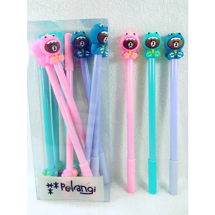 

Bolpen Gel Lucu Karakter Beruang Dino isi 3 pcs