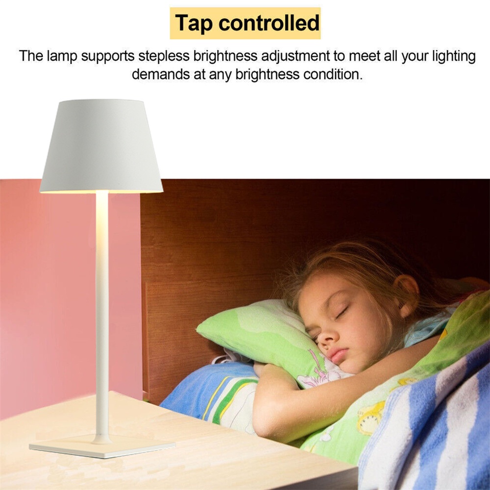 Light Lampu Meja Nirkabel Modern TYPE-C, Lampu Malam Membaca Dapat Diisi Ulang Desain Minimalis Nirkabel Bar Lampu Sentuh/Restoran/Kamar Tidur