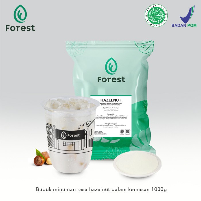 

[Bubuk MInuman Aneka Rasa] Bubuk Minuman HAZELNUT Powder - FOREST Bubble Drink - BubbleWrap