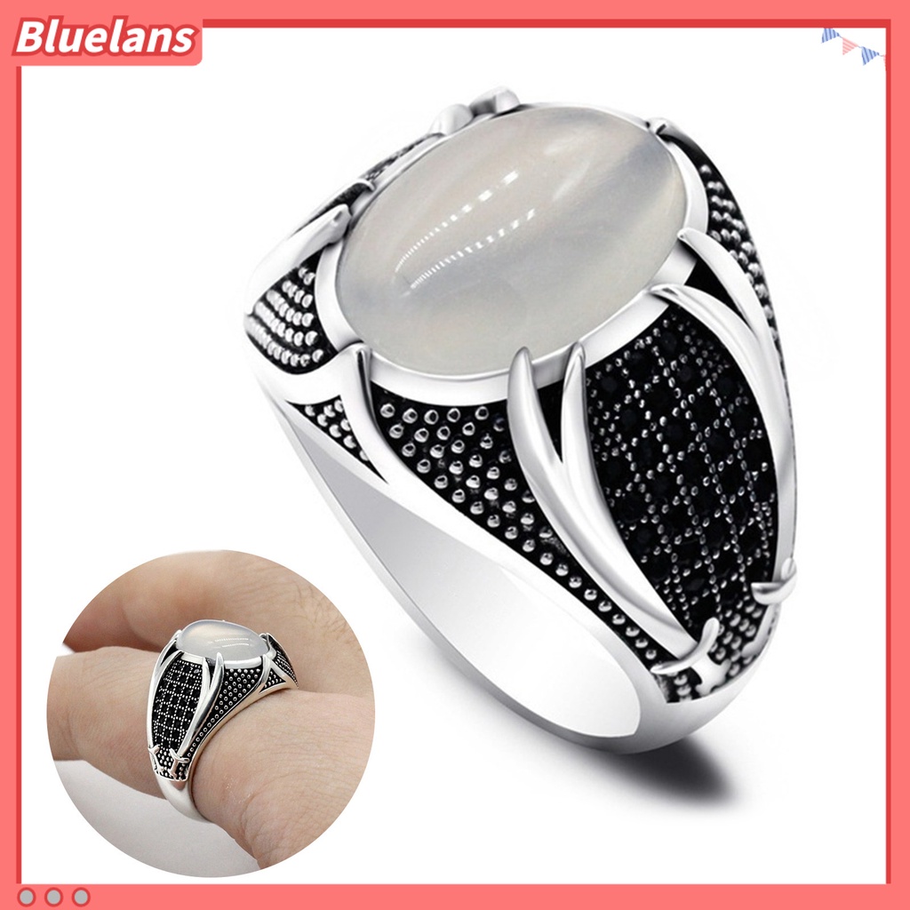 {In Stock} Pria Cincin Retro Berlian Imitasi Hias Alloy Pria Vintage Pedang Ganda Jari Cincin Perhiasan Untuk Pesta