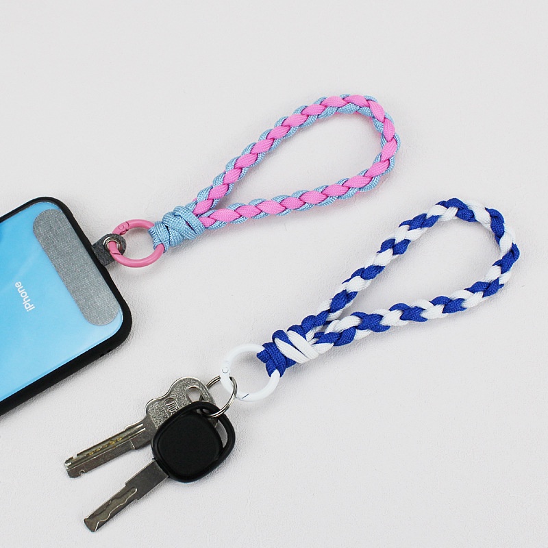 Lanyard Ponsel Warna Bebas Meninju Pad Ponsel Tenun Kunci Lanyard Cangkir Air Lanyard Pencegahan Kehilangan Tali Pergelangan Tangan Portabel