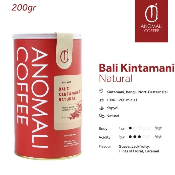 

ANOMALI COFFE BALI KINTAMANI BIJI NATURAL 200GR (Bisa Request giling)