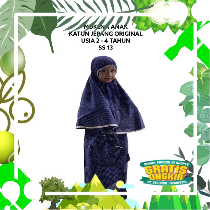 Mukena Anak Perempuan mukena katun jepang anak dakota biru Y0C3 PROMO Traveling Koleksi Ramadhan Ter