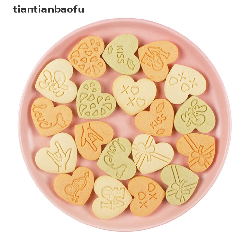 [tiantianbaofu] 10pcs/set Cetakan Biskuit Valene Hari Cinta Bentuk Hati Cookie Cetakan Baking Butik