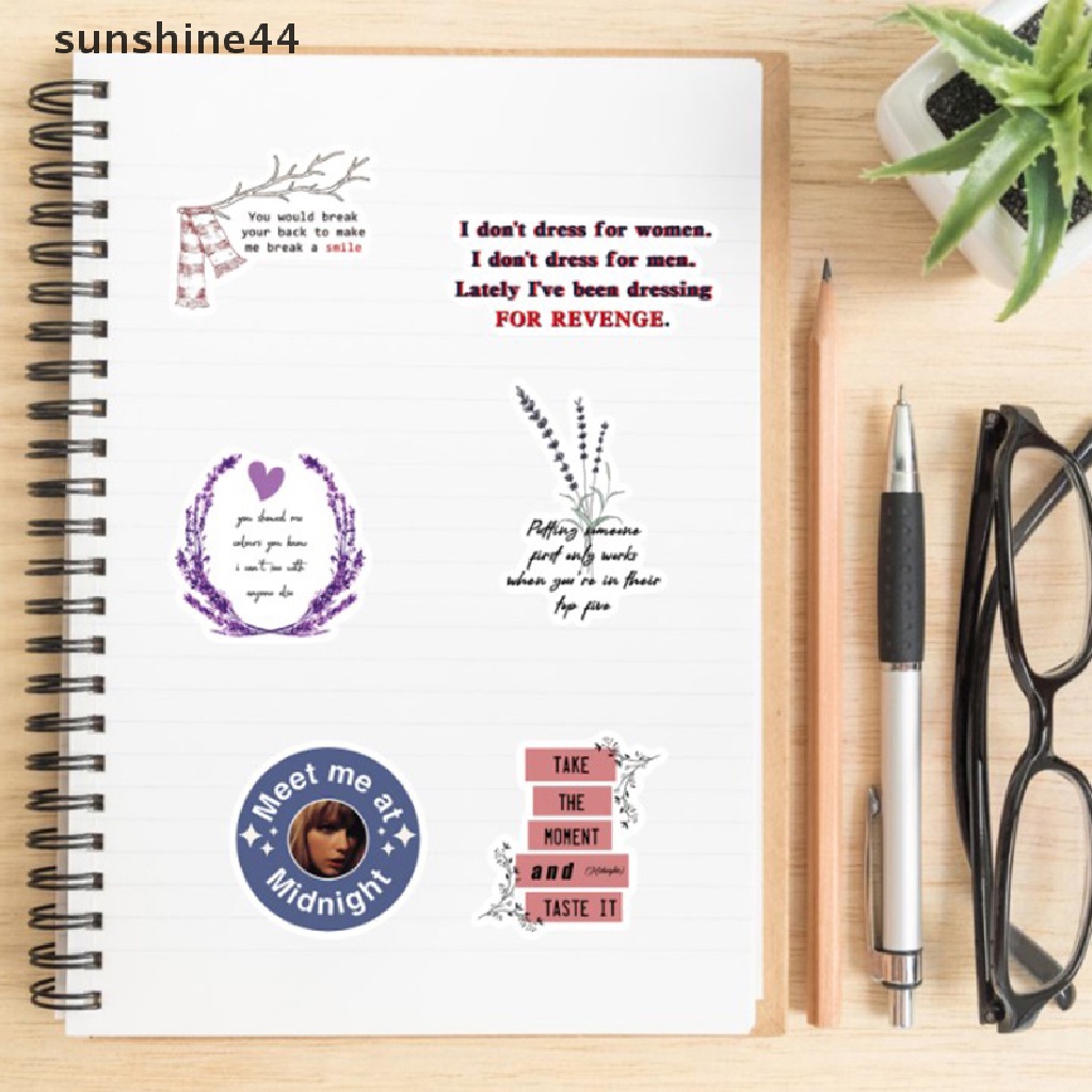 Sunshine 50PCS Campur Alison Swift Taylor Folk Song Stiker Laptop Gitar Skateboard Tahan Air Album Folklore Decal Sticker Pack Mainan Anak ID