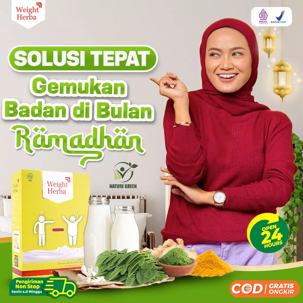 

Weight Herba - 100% Original Susu Penggemuk Penambah Berat Badan & Nafsu Makan Tingkatkan Kalori Kualitas Tinggi & Menambah Protein Terbaik Isi 200gr
