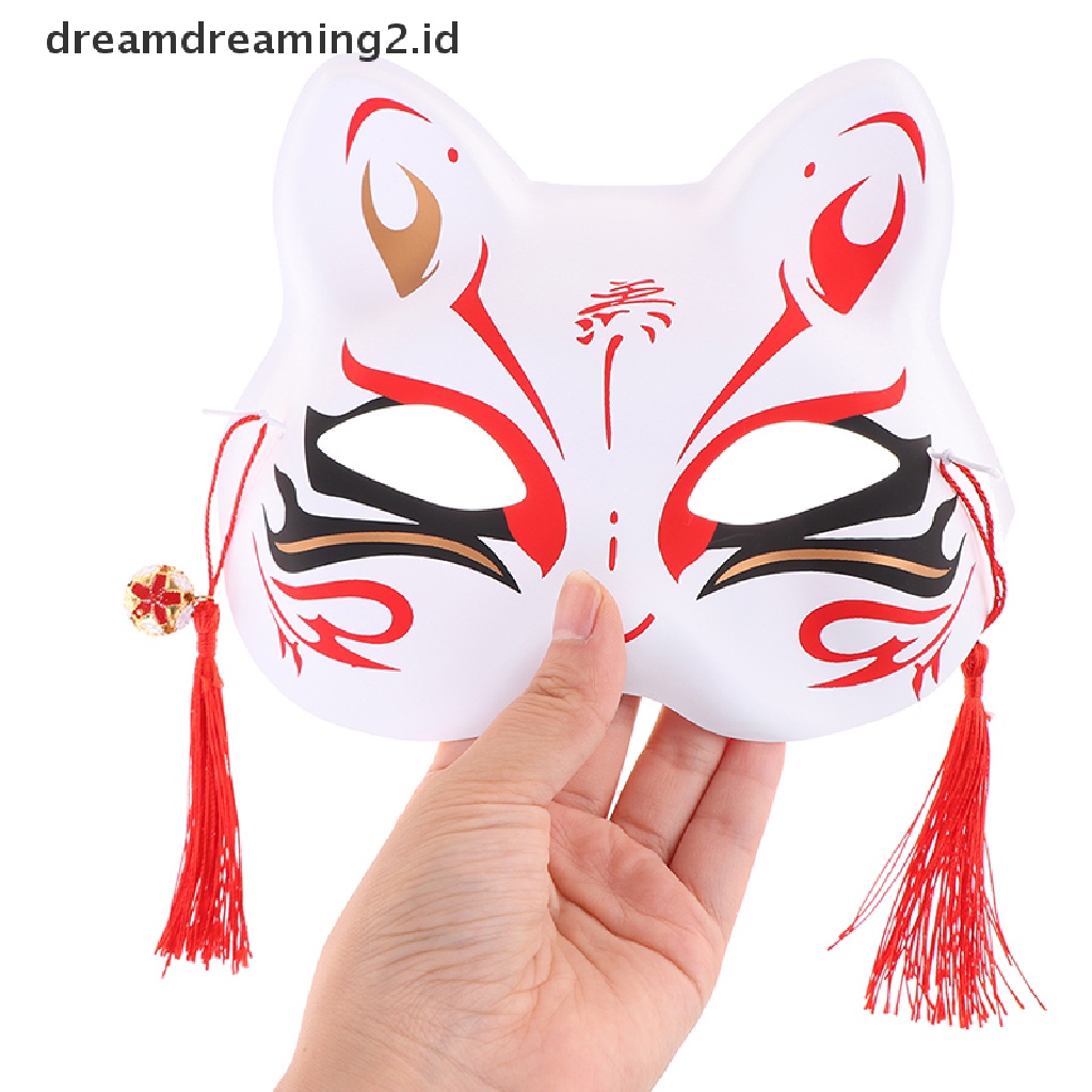 (hot) 1pc Masker Anime Rubah Setengah Wajah Kucing Topeng Masquerade Festival Party Cosplay Props//