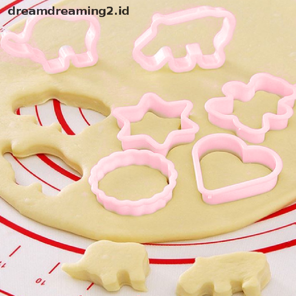 (hot) 6 Pcs Multi-Bentuk Cookie Biskuit Pemotong Pastry Fondant Cetakan Karton Biskuit Cetakan Kue Dekorasi Alat Diy Bola Nasi Nanas Kue Cetakan Aksesoris//