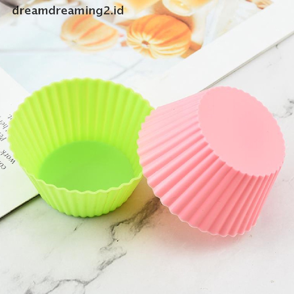 (hot) 7pcs/set Cetakan Kue Silikon Muffin Cupcake Baking Mold DIY Cake Decorag Tool//