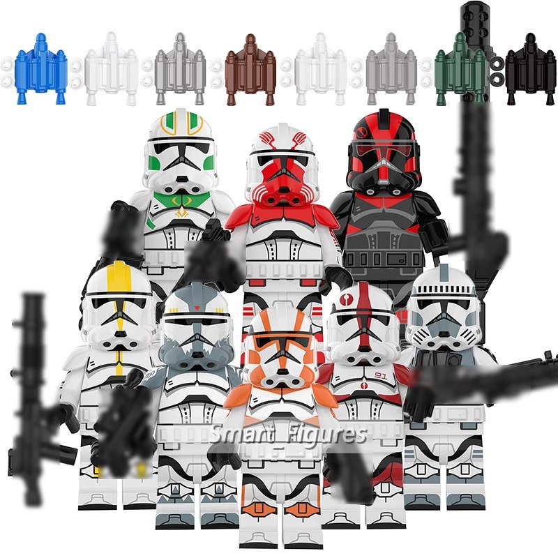 Star Wars Set Seri Mini Figure Biru Dan Putih Porcelain Clone Legion Stormtrooper Republik Commando Puzzle Rakitan Blok Bangunan Mainan